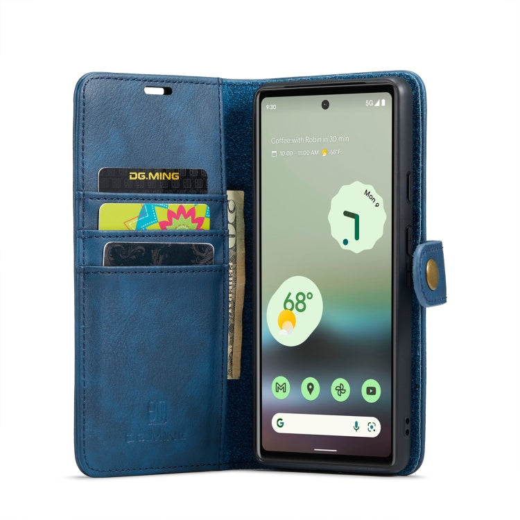 For Google Pixel 6A DG.MING Crazy Horse Texture Detachable Magnetic Leather Phone Case