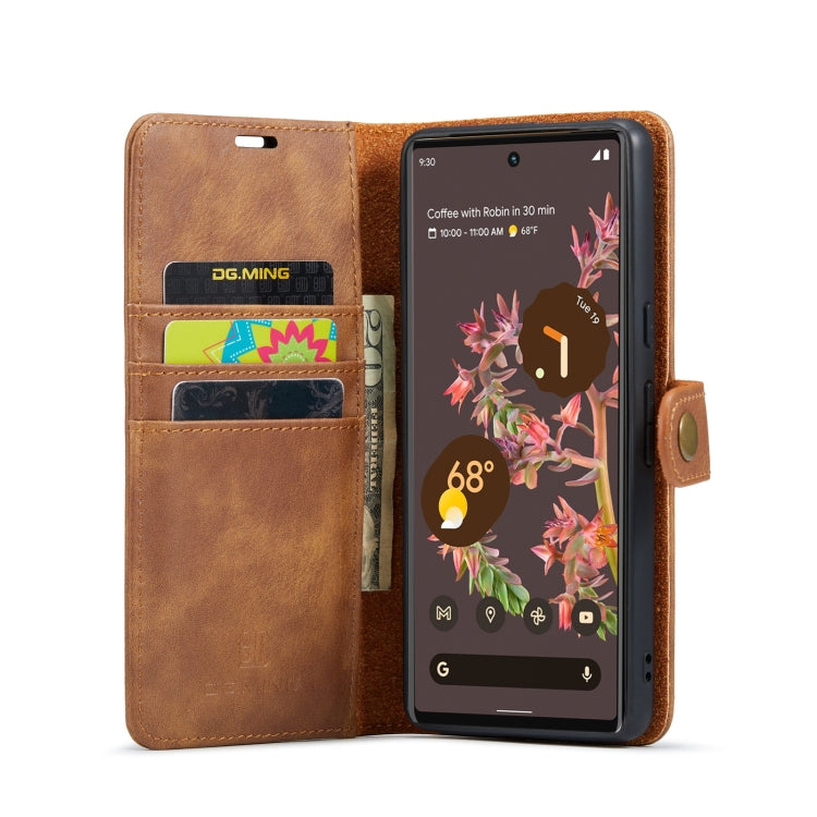 For Google Pixel 7 DG.MING Crazy Horse Texture Detachable Magnetic Leather Phone Case