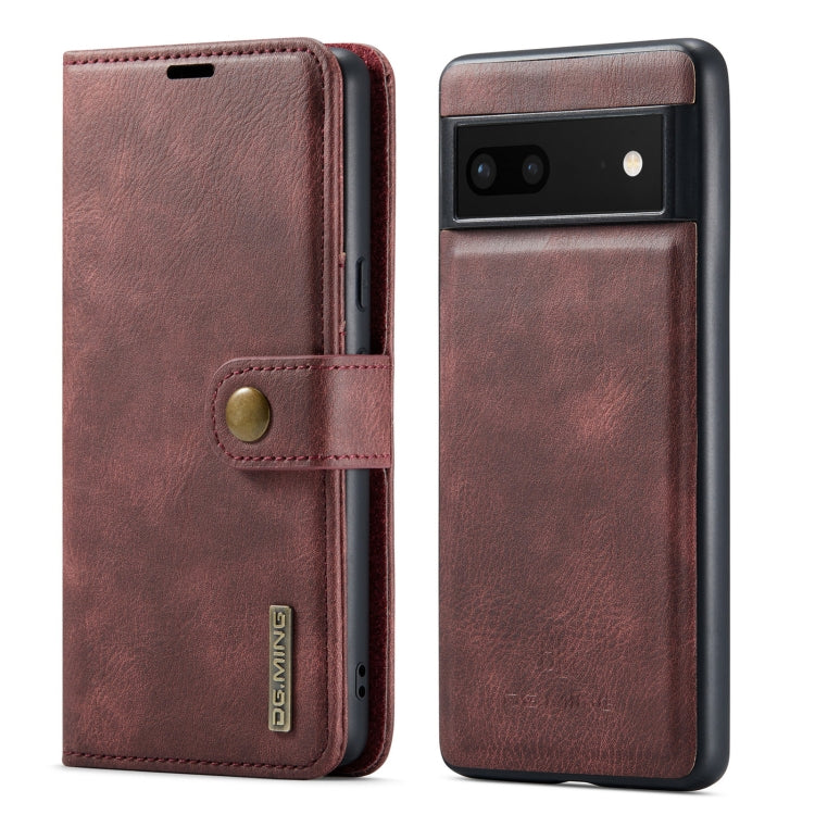 For Google Pixel 7 DG.MING Crazy Horse Texture Detachable Magnetic Leather Phone Case