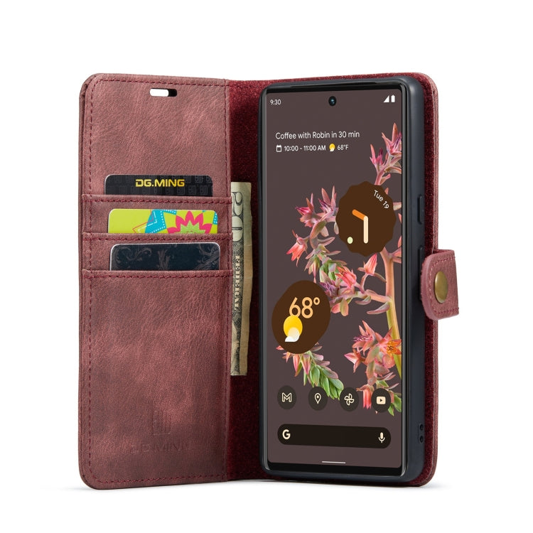 For Google Pixel 7 DG.MING Crazy Horse Texture Detachable Magnetic Leather Phone Case