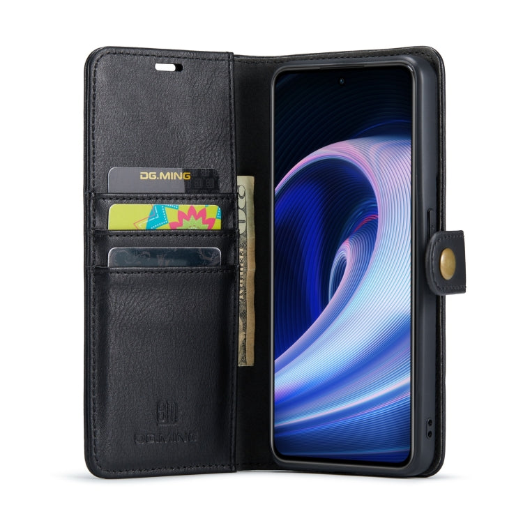 For OnePlus Ace & 10R DG.MING Crazy Horse Texture Detachable Magnetic Leather Phone Case