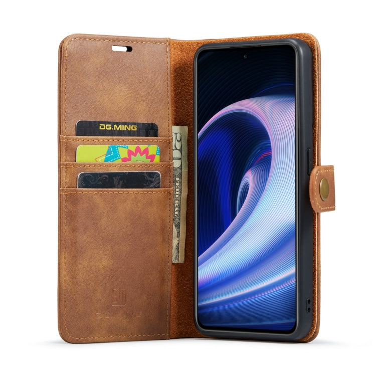 For OnePlus Ace & 10R DG.MING Crazy Horse Texture Detachable Magnetic Leather Phone Case