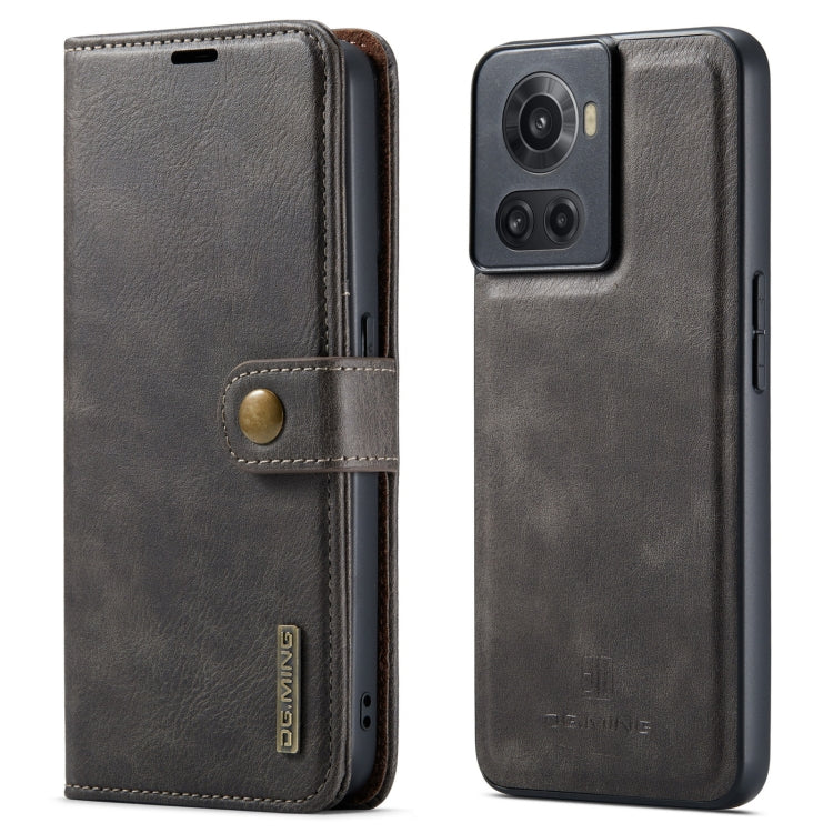For OnePlus Ace & 10R DG.MING Crazy Horse Texture Detachable Magnetic Leather Phone Case