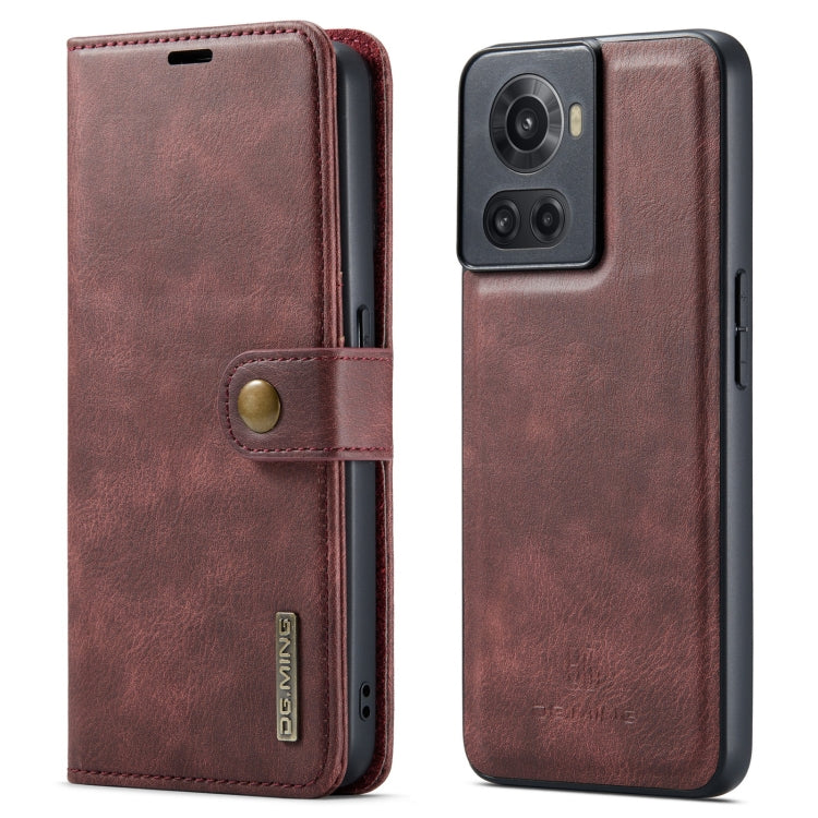 For OnePlus Ace & 10R DG.MING Crazy Horse Texture Detachable Magnetic Leather Phone Case