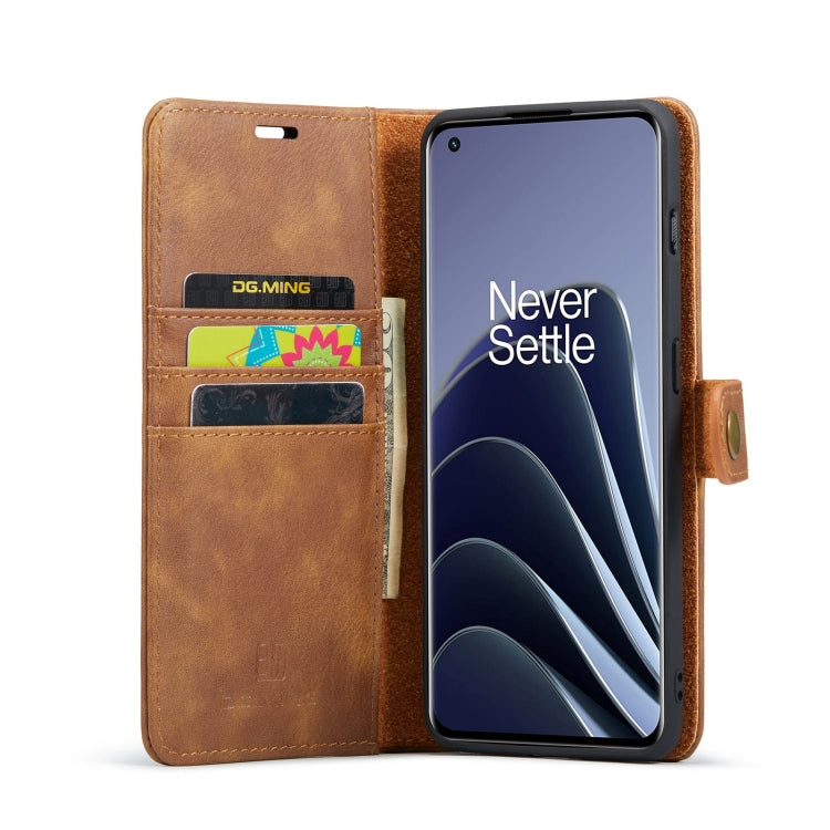 For OnePlus 10 Pro DG.MING Crazy Horse Texture Detachable Magnetic Leather Phone Case