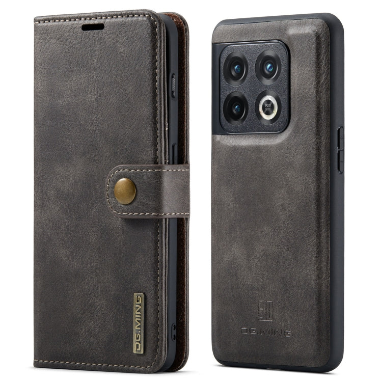For OnePlus 10 Pro DG.MING Crazy Horse Texture Detachable Magnetic Leather Phone Case