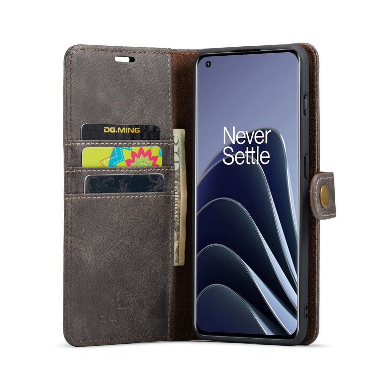 For OnePlus 10 Pro DG.MING Crazy Horse Texture Detachable Magnetic Leather Phone Case