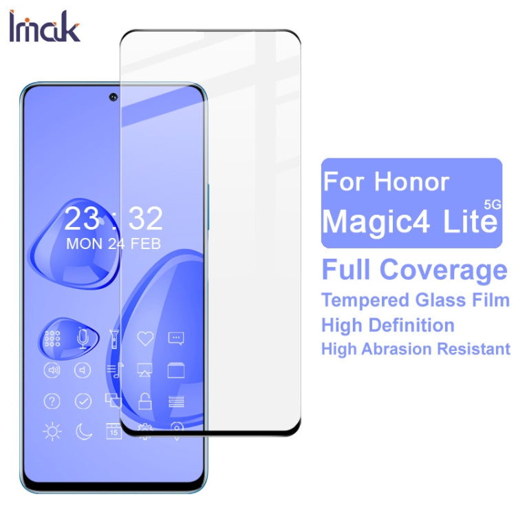 For Honor Magic4 Lite 5G IMAK 9H Surface Hardness Full Screen Tempered Glass Film Pro+ Series