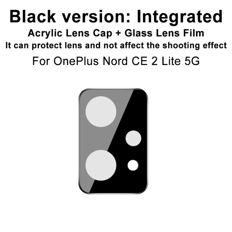 For OnePlus Nord CE 2 Lite 5G imak Integrated Rear Camera Lens Tempered Glass Film with Lens Cap Black Version