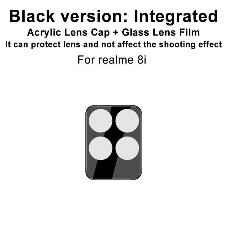 For OPPO Realme 8i imak Integrated Rear Camera Lens Tempered Glass Film with Lens Cap Black Version