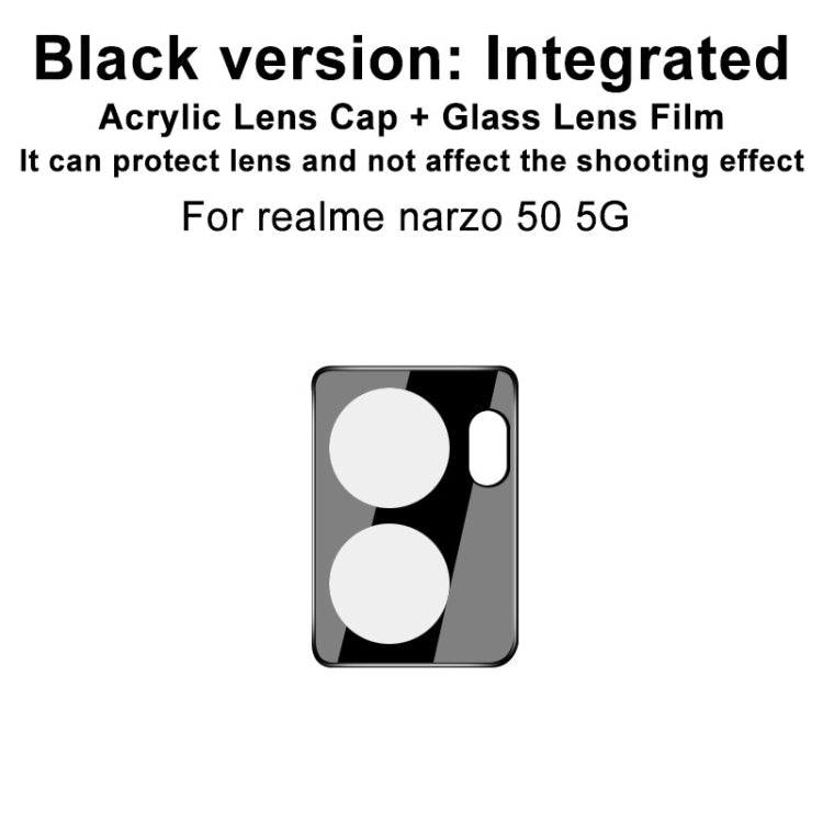 For OPPO Realme Narzo 50 5G imak Integrated Rear Camera Lens Tempered Glass Film with Lens Cap Black Version