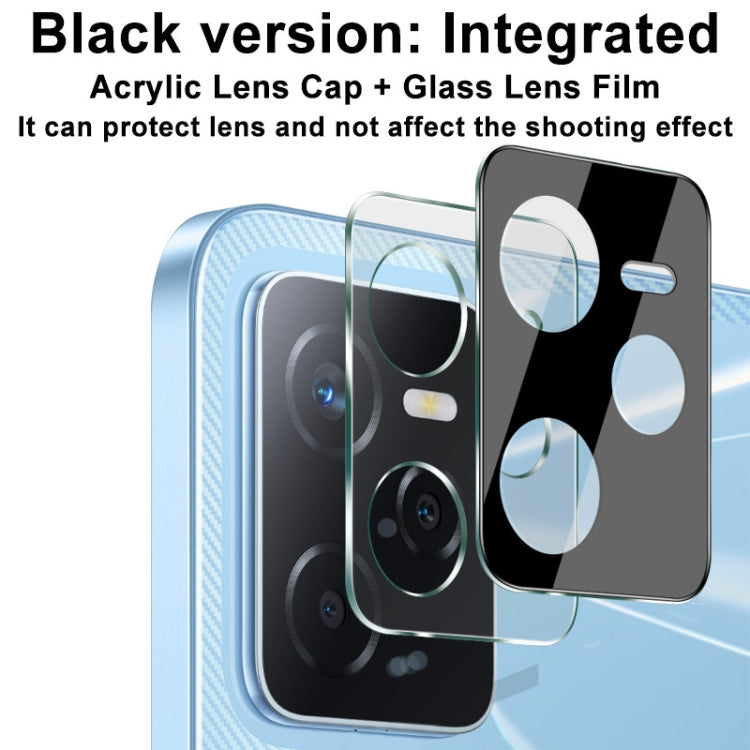 For OPPO Realme Narzo 50A Prime imak Integrated Rear Camera Lens Tempered Glass Film with Lens Cap Black Version