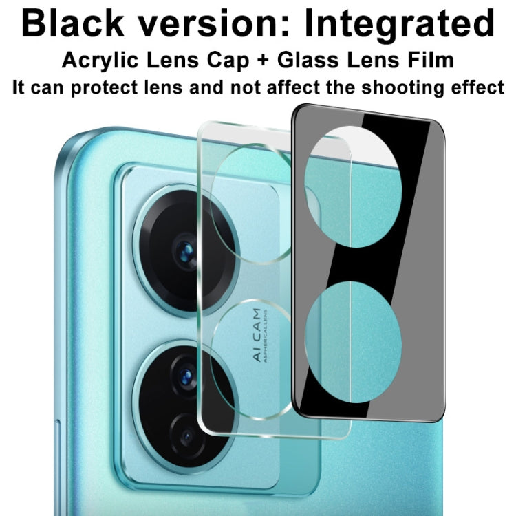 For vivo T1 Pro 5G imak Integrated Rear Camera Lens Tempered Glass Film with Lens Cap Black Version