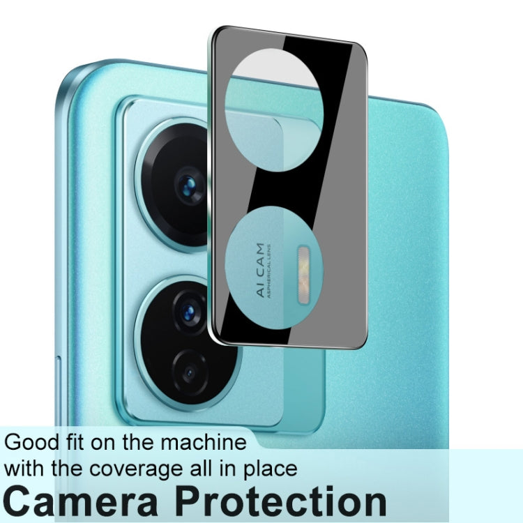 For vivo T1 Pro 5G imak Integrated Rear Camera Lens Tempered Glass Film with Lens Cap Black Version