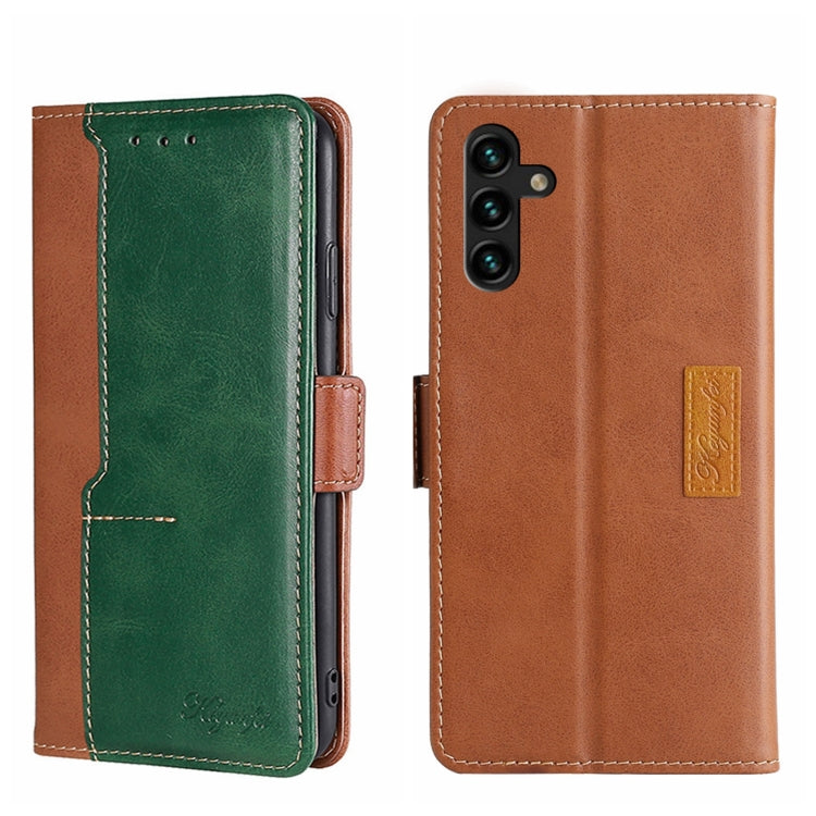 For Samsung Galaxy A13 4G Contrast Color Side Buckle Leather Phone Case