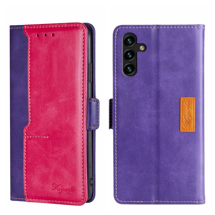 For Samsung Galaxy A13 4G Contrast Color Side Buckle Leather Phone Case