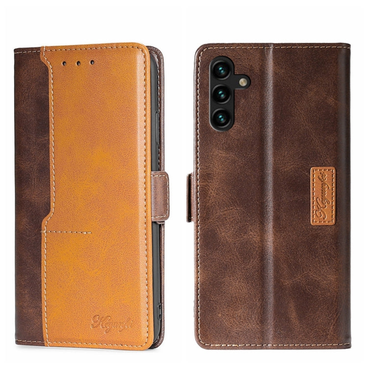 For Samsung Galaxy A13 5G Contrast Color Side Buckle Leather Phone Case