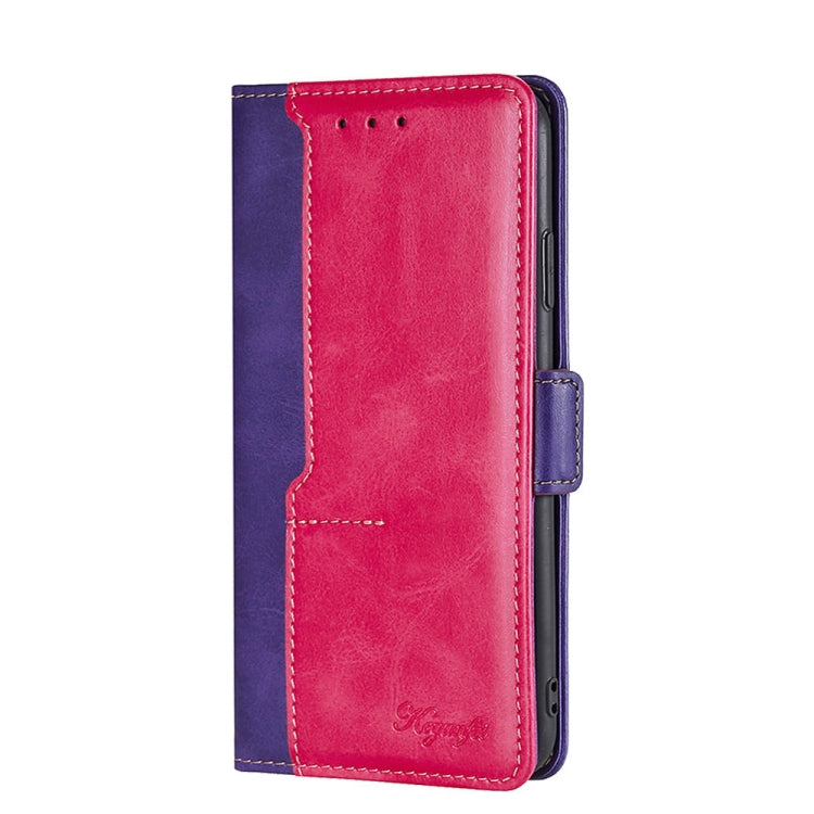 For Samsung Galaxy A03s 164.2mm Contrast Color Side Buckle Leather Phone Case