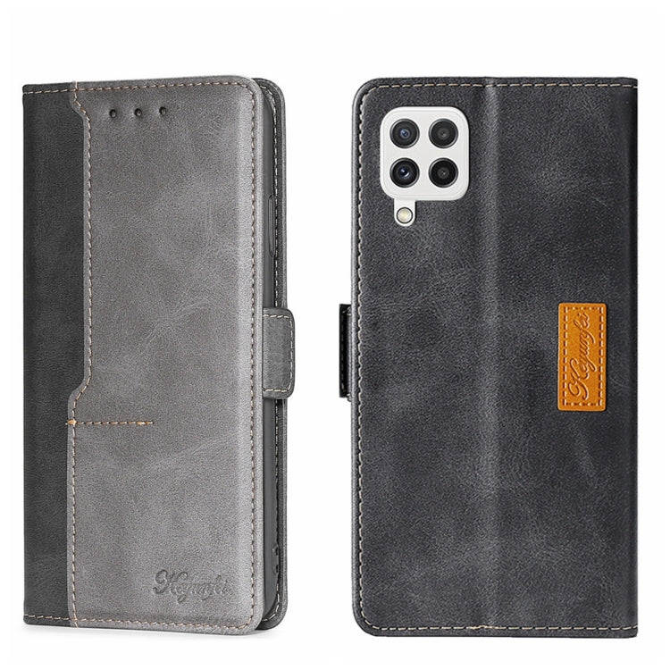 For Samsung Galaxy A22 5G Contrast Color Side Buckle Leather Phone Case