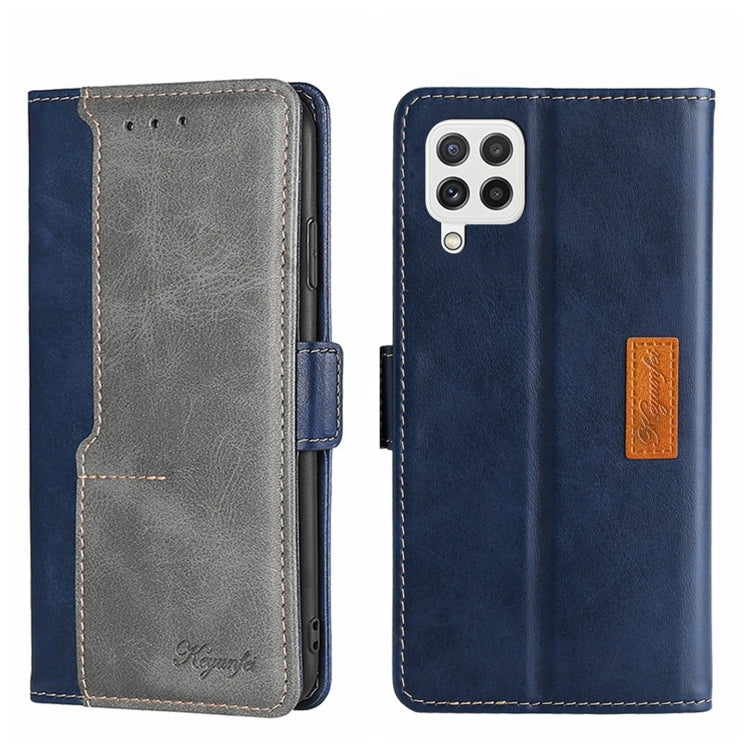 For Samsung Galaxy A22 5G Contrast Color Side Buckle Leather Phone Case