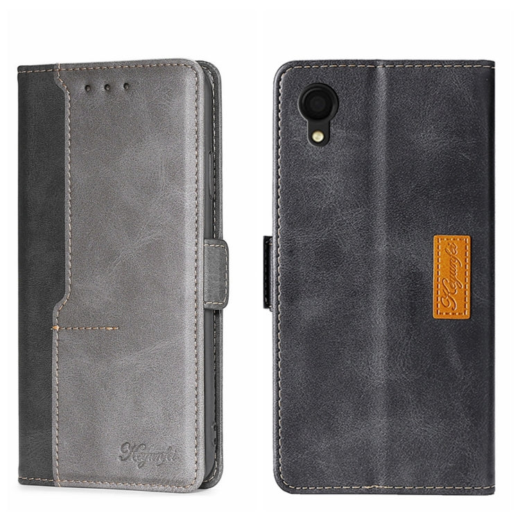 For Samsung Galaxy A22 5G Japan Contrast Color Side Buckle Leather Phone Case