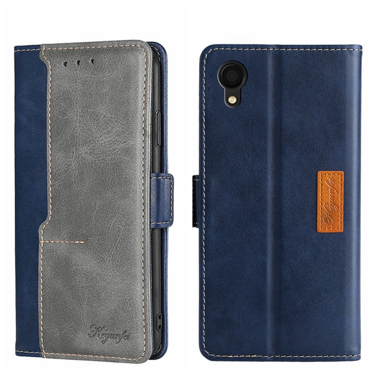 For Samsung Galaxy A22 5G Japan Contrast Color Side Buckle Leather Phone Case