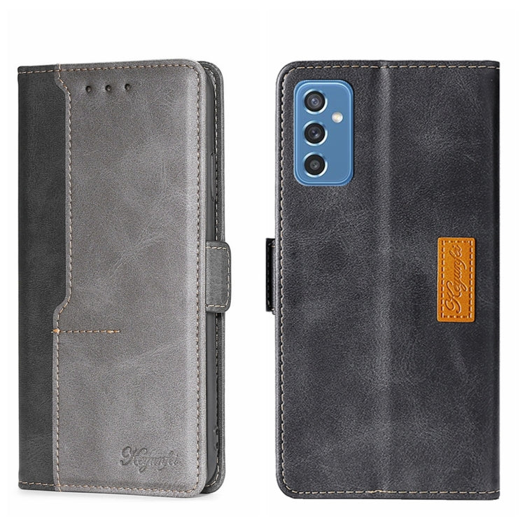 For Samsung Galaxy M52 5G Contrast Color Side Buckle Leather Phone Case