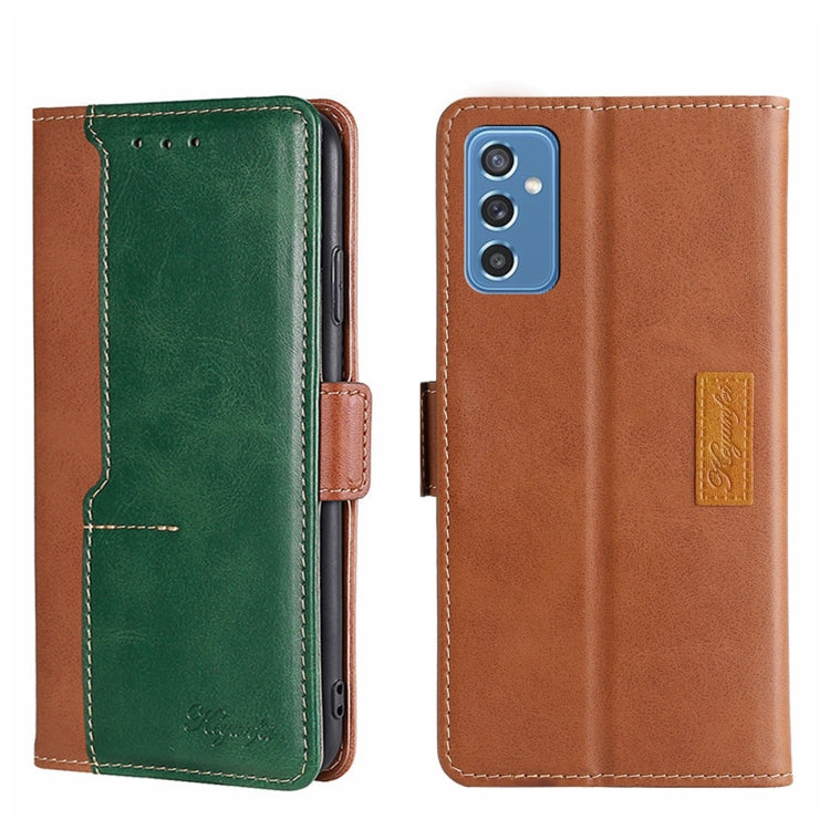 For Samsung Galaxy M52 5G Contrast Color Side Buckle Leather Phone Case