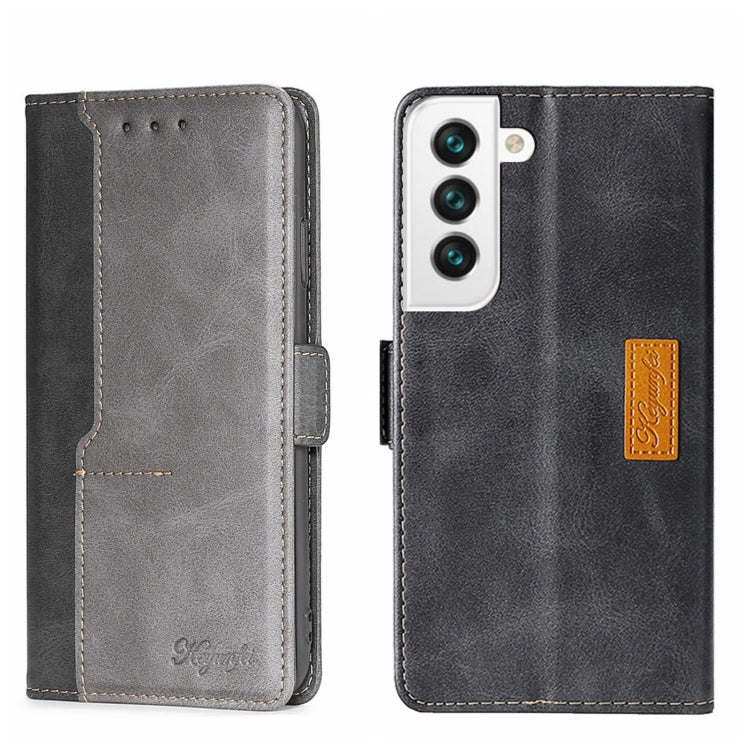 For Samsung Galaxy S22+ Contrast Color Side Buckle Leather Phone Case
