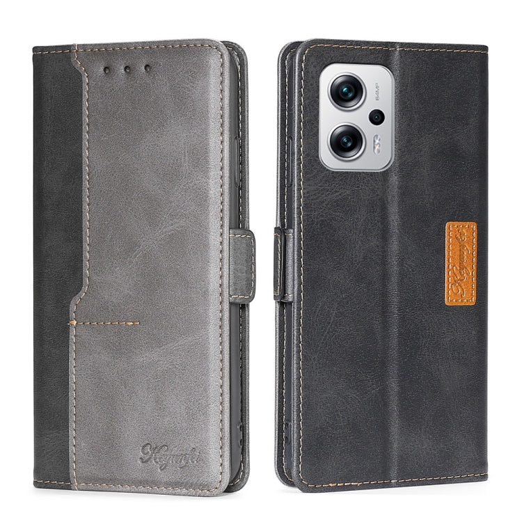 For Xiaomi Redmi Note 11T Pro/Redmi Note 11T Pro+ 5G Contrast Color Side Buckle Leather Phone Case