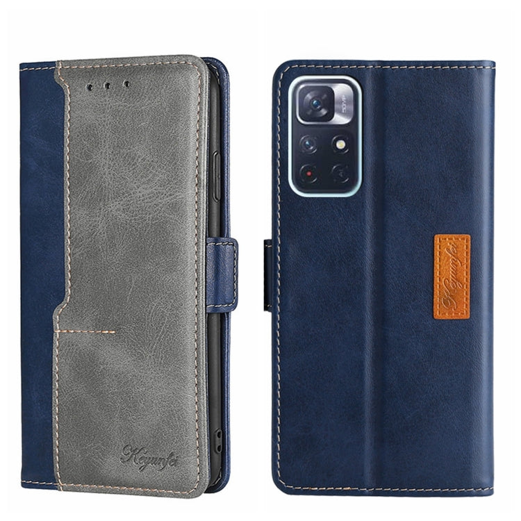 For Xiaomi Redmi Note 11 5G/Poco M4 Pro 5G Contrast Color Side Buckle Leather Phone Case