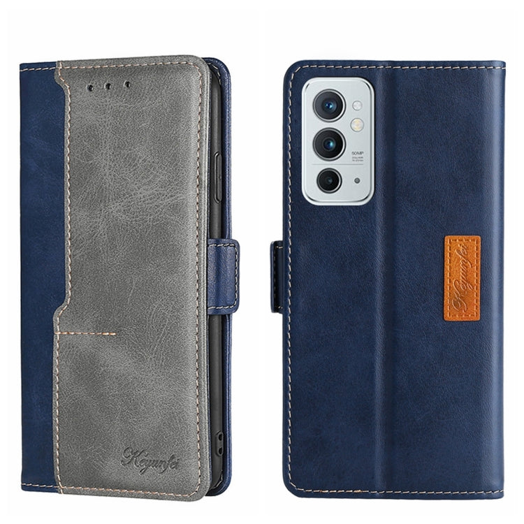 For OnePlus 9RT 5G Contrast Color Side Buckle Leather Phone Case