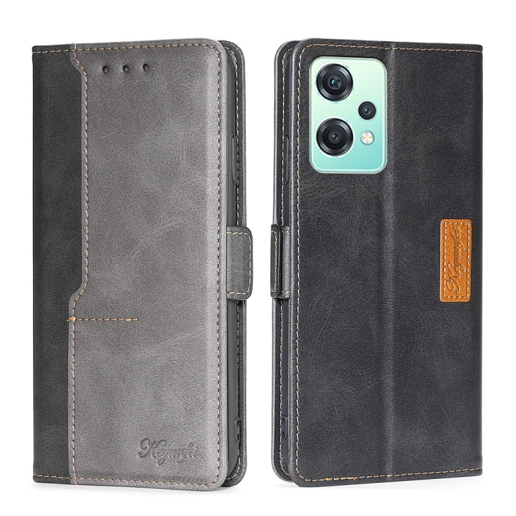For OnePlus Nord CE 2 Lite 5G Contrast Color Side Buckle Leather Phone Case