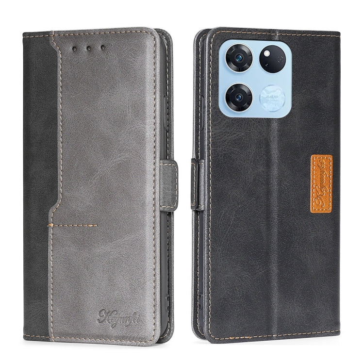 For OnePlus Ace Racing Contrast Color Side Buckle Leather Phone Case