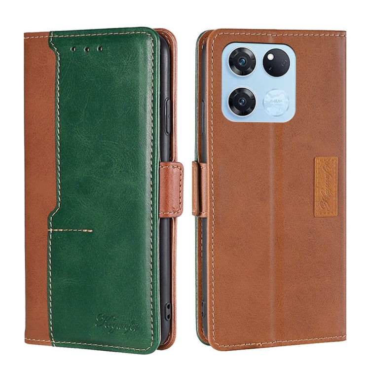 For OnePlus Ace Racing Contrast Color Side Buckle Leather Phone Case