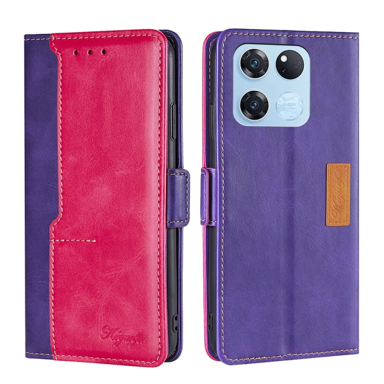 For OnePlus Ace Racing Contrast Color Side Buckle Leather Phone Case