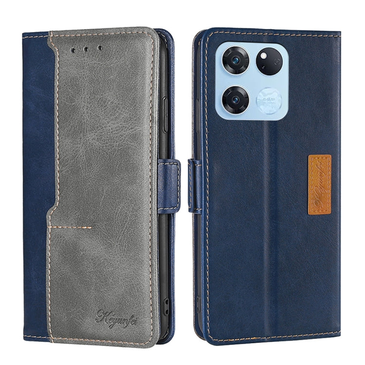 For OnePlus Ace Racing Contrast Color Side Buckle Leather Phone Case