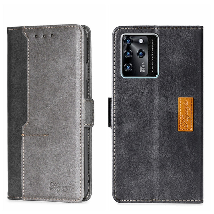 For ZTE Blade V30 Contrast Color Side Buckle Leather Phone Case