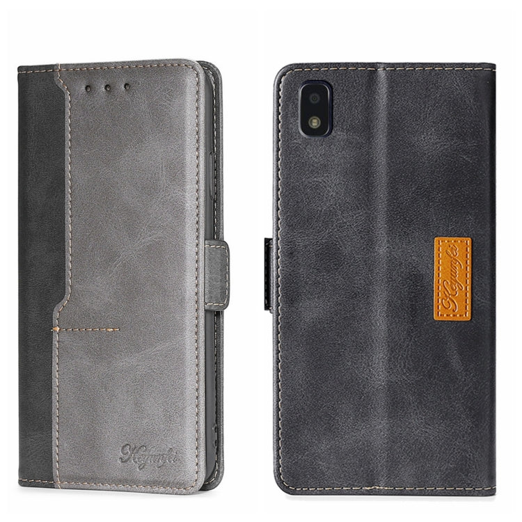 For ZTE Blade L210 Contrast Color Side Buckle Leather Phone Case