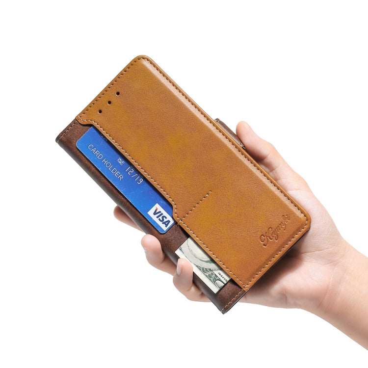 For ZTE Blade L210 Contrast Color Side Buckle Leather Phone Case