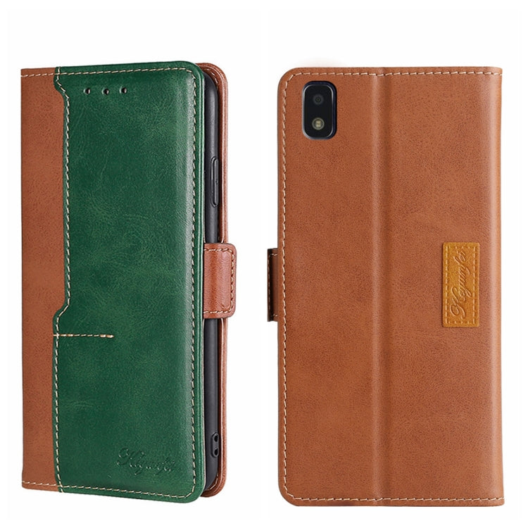 For ZTE Blade L210 Contrast Color Side Buckle Leather Phone Case