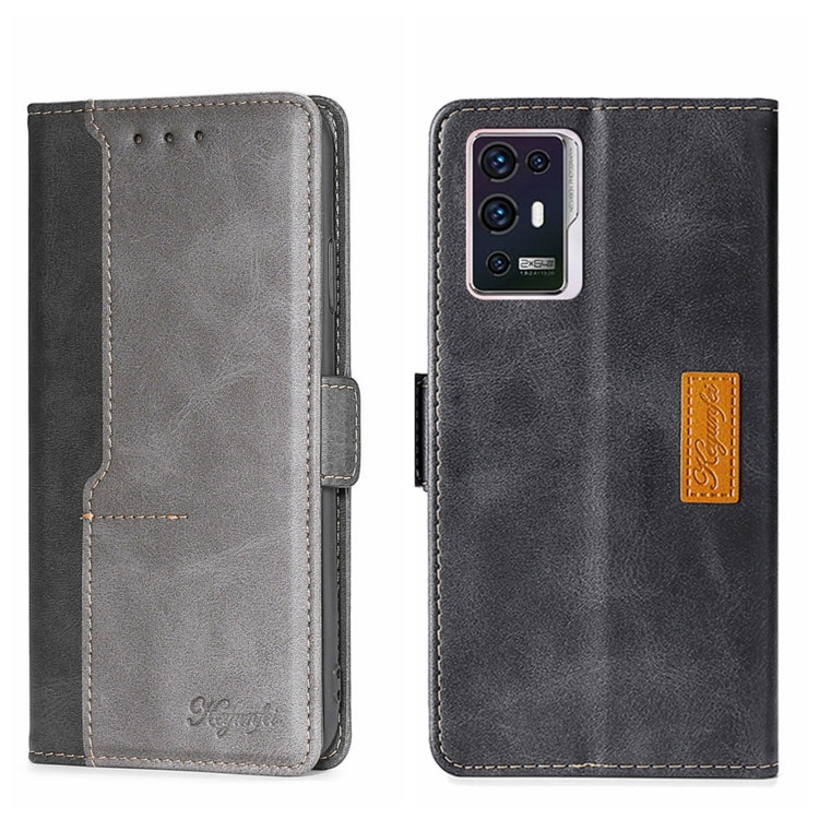 For ZTE Axon 30 Pro Contrast Color Side Buckle Leather Phone Case