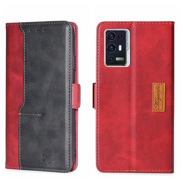 For ZTE Axon 30 Pro Contrast Color Side Buckle Leather Phone Case