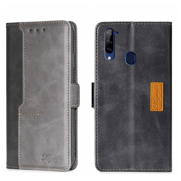 For ZTE Libero 5G Contrast Color Side Buckle Leather Phone Case