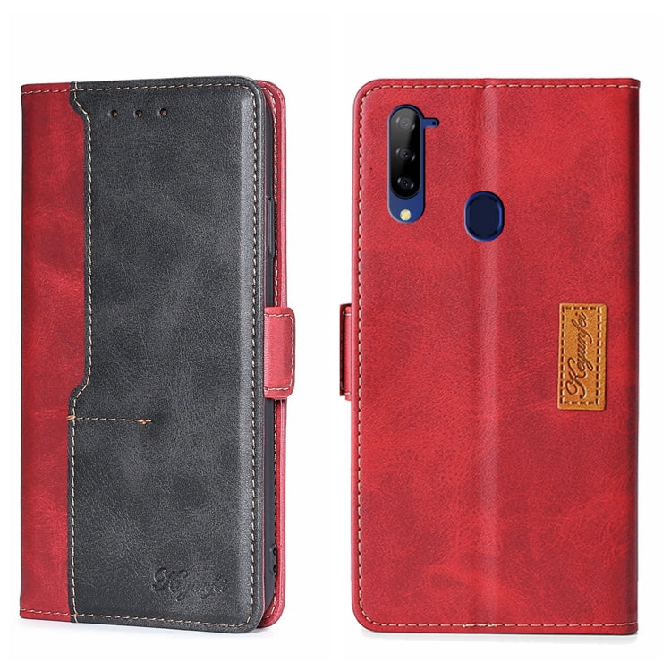For ZTE Libero 5G Contrast Color Side Buckle Leather Phone Case