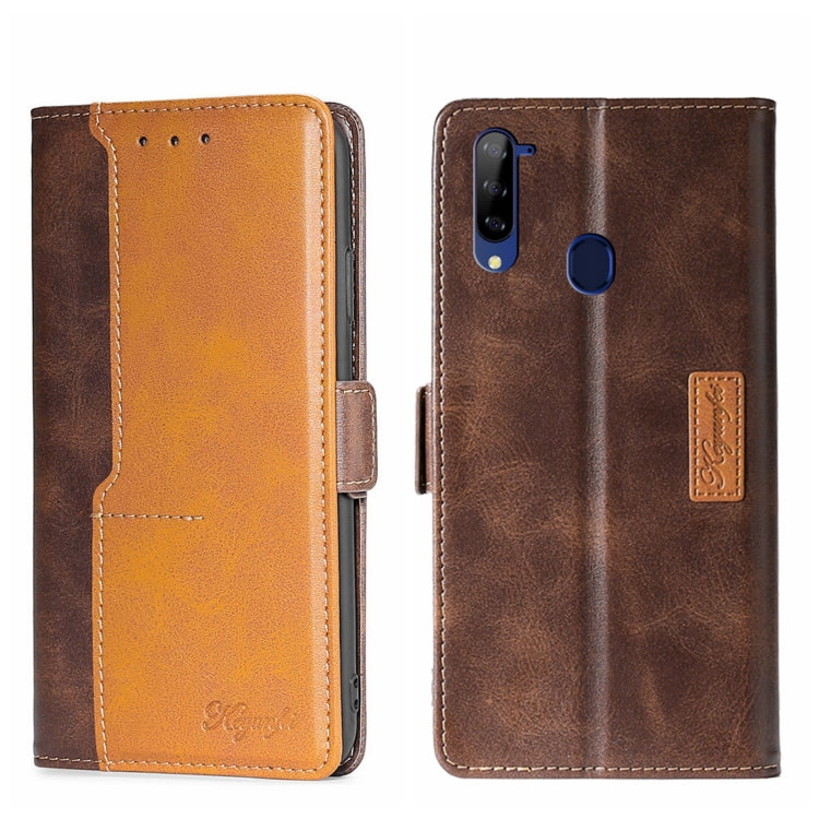 For ZTE Libero 5G Contrast Color Side Buckle Leather Phone Case