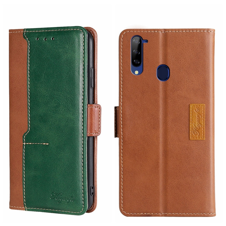 For ZTE Libero 5G Contrast Color Side Buckle Leather Phone Case