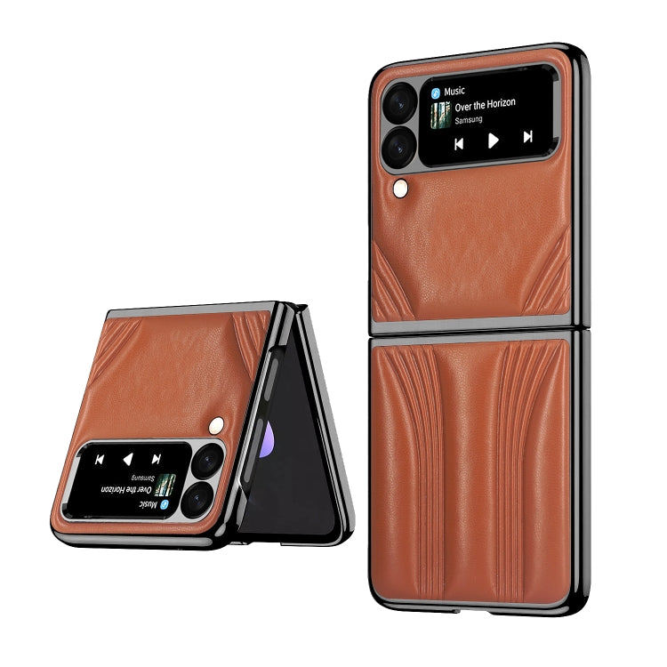 For Samsung Galaxy Z Flip3 5G GKK Car Design PC+ Leather Texture Phone Case