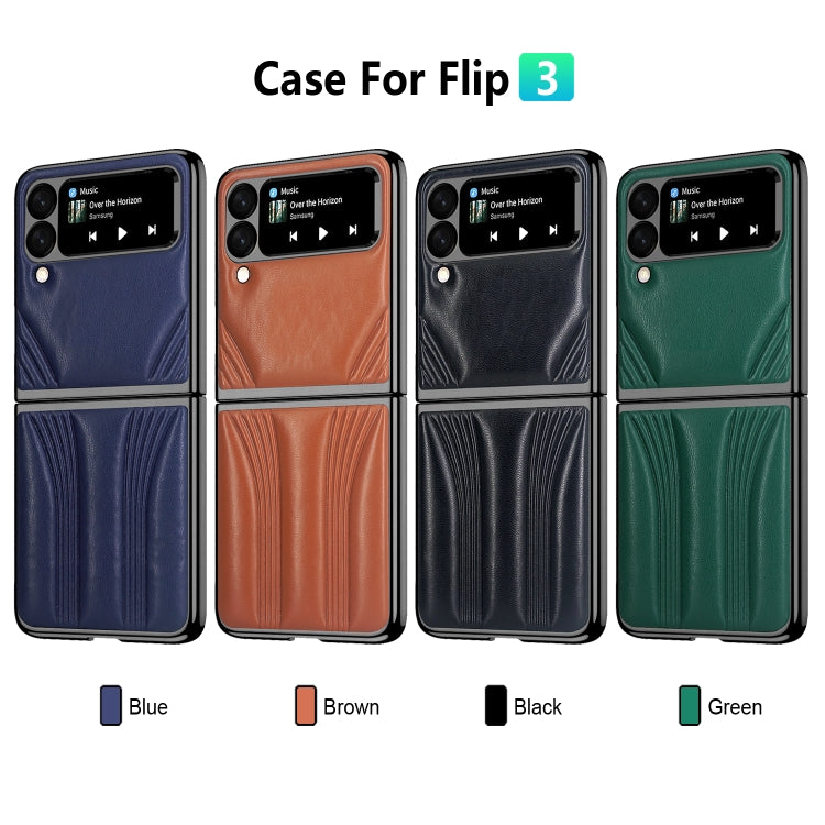 For Samsung Galaxy Z Flip3 5G GKK Car Design PC+ Leather Texture Phone Case
