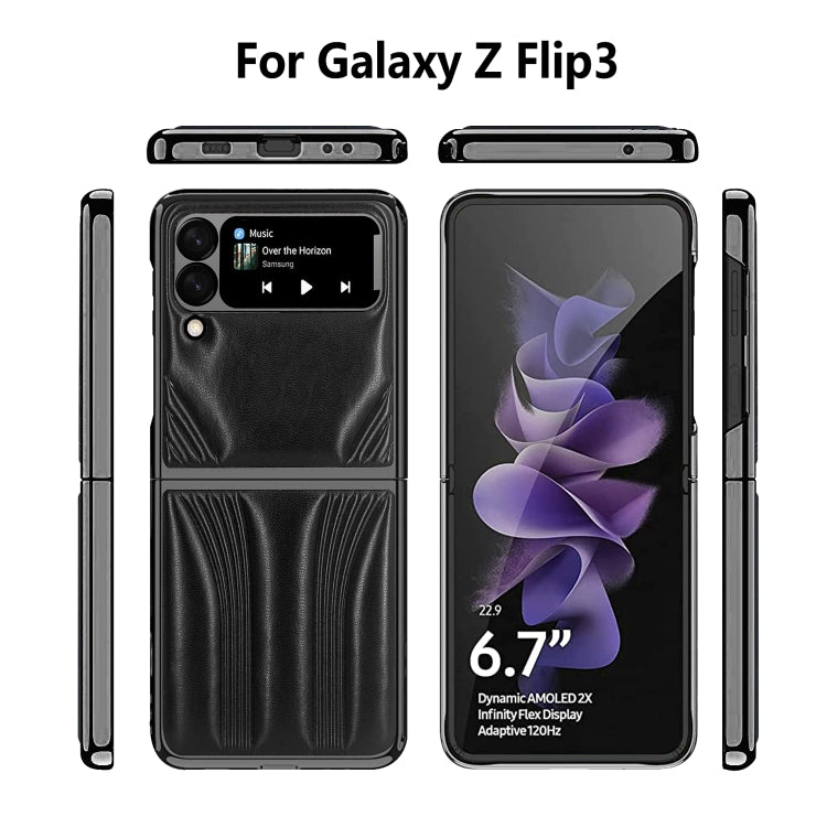 For Samsung Galaxy Z Flip3 5G GKK Car Design PC+ Leather Texture Phone Case
